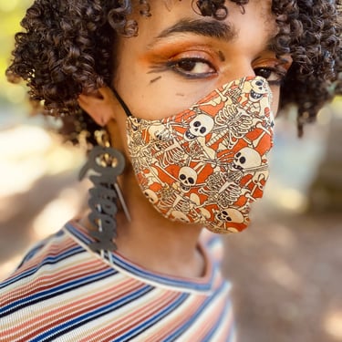 Spooky Skeleton Mask with Rhinestone Eyeballs 