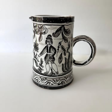 Vintage Hand Painted Pitcher From Portugal 