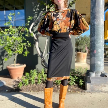 Autumnal Leonard Silk Floral Skirt Set