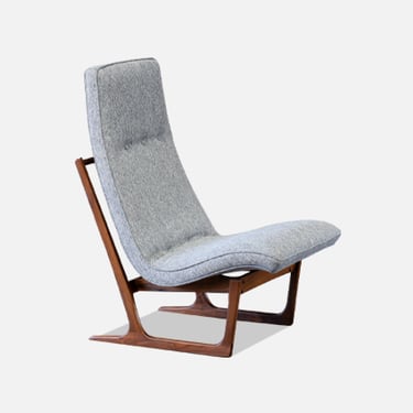 Mid-Century Modern Sculpted Sleigh-Base Lounge Chair by Hans Juergen
