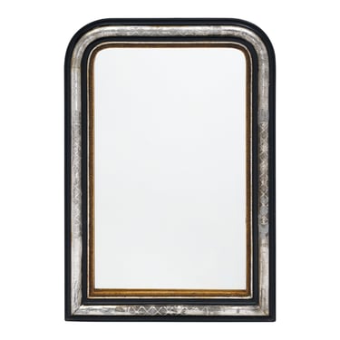 Napoleon III Style Black and Silver Mirror