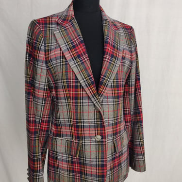 Vintage 60s 70s Plaid Wool Blazer // The Villager 