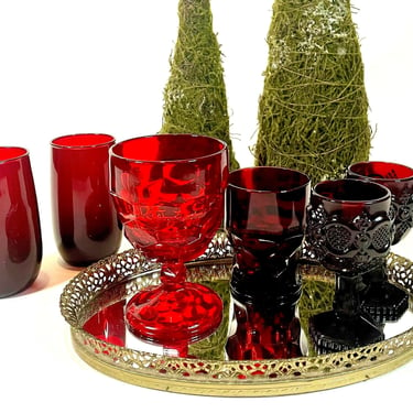 Vintage Viking Ruby Cranberry Glass Goblets and Bowls | Your Choice! 