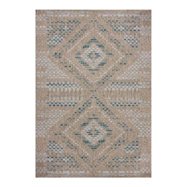 Topanga Rug in Natural/Aqua