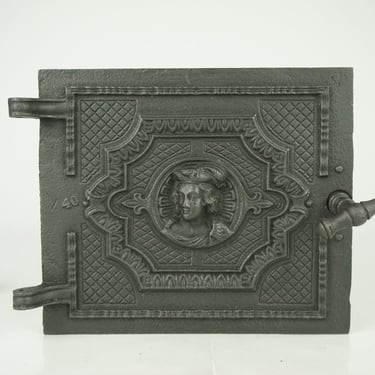 Cast iron oven door no frame, antique Iron Door, rusty stove part, vintage Iron Stove Door,  Antique Furnace,Cast Iron Salvage Front Panel, 