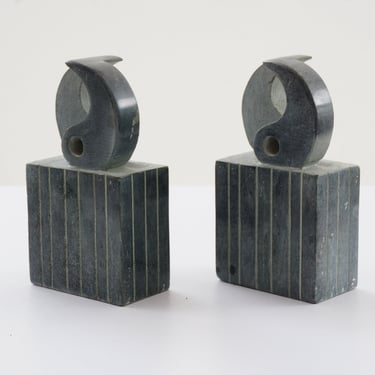 Gray Stone Bookends, 1970s 
