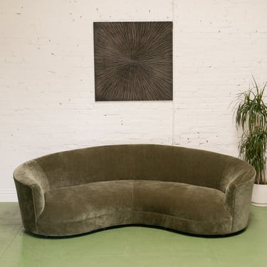 Aria 1 Piece Curved Sofa in Amici Moss