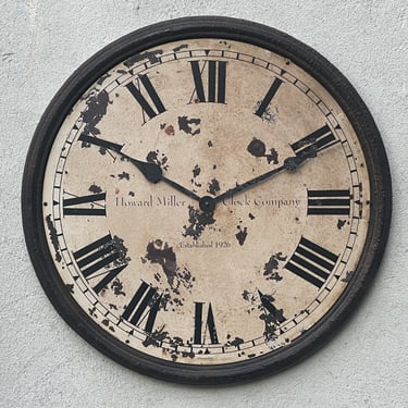 Very Large Round Antique Howard Miller Clock IV 