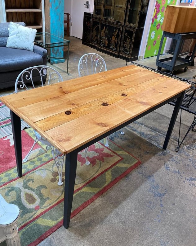 Reclaimed wood dining table 59.5” x 27” x 29.5” Call 202-232-8171 to purchase 