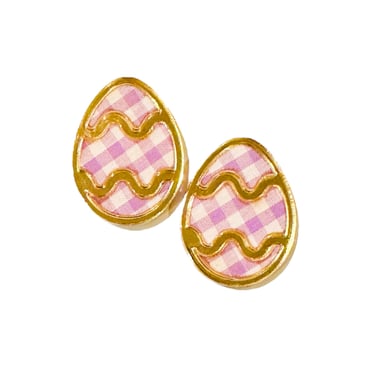 Sample Sale Anastasia Lavender Gingham Easter Egg Studs