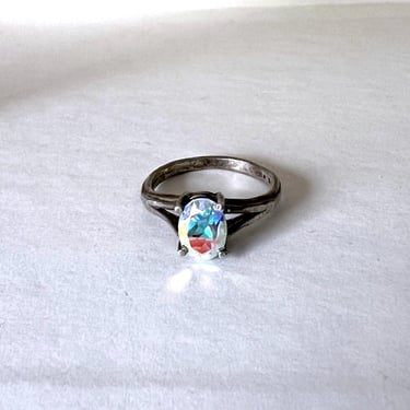 Prism Disco Topaz in Vintage Sterling Silver Prong Setting 