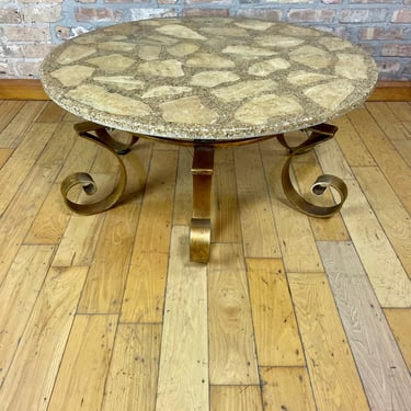 Arturo Pani Inlaid Onyx, and gravel Cocktail Table 