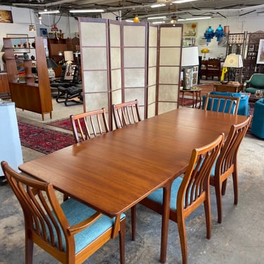 Mid Century Teak Double Leaf Butterfly Rectangular Dining Table Designed by Tom Robertson for A.H. McIntosh