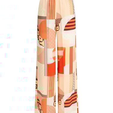 Fendi Women Patchwork Print Silk Crepe Pants