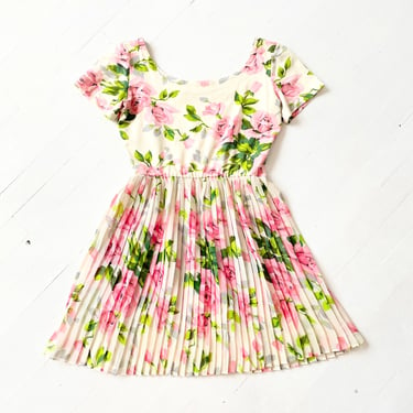 1990s Betsey Johnson Rose Print Babydoll Dress 