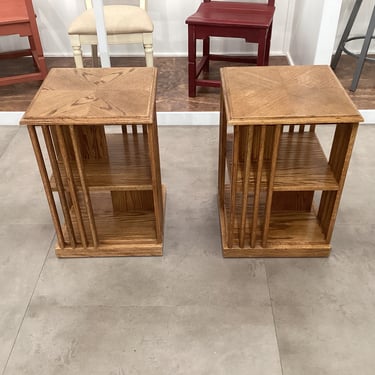 Pair of Rotating End Tables