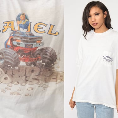 Joe Camel Shirt Monster Truck Shirt CAMEL Cigarette TShirt 90s T Shirt Car Racing Vintage Tee Graphic Large xl l 