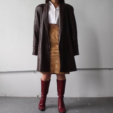 Vintage Buttery Chocolate Leather Coat