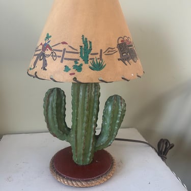 Vintage kitschy cactus lamp 