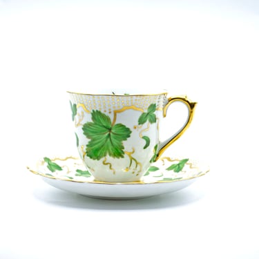 Vintage Ivy Leaf Espresso Cup and Saucer 