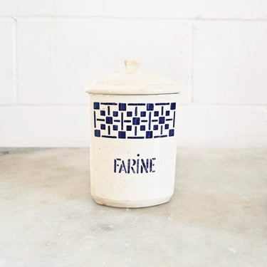 vintage french "farine" porcelain cannister