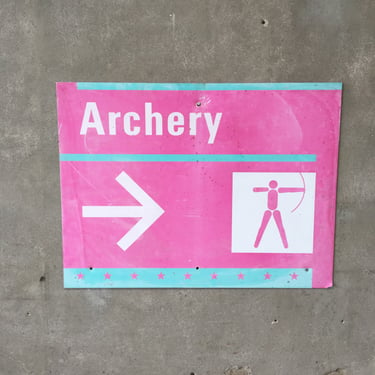 Vintage 1984 Los Angeles Olympics Archery Sign