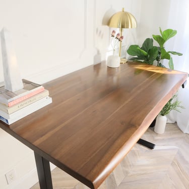 Large Adjustable Walnut Desk, Standing Desk, Stand Up Desk 