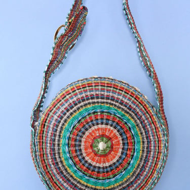 Rainbow Woven Circle Bag