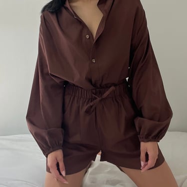 Na Nin Gloria Cotton Poplin Blouse / Available in Evergreen, Chocolate, Straw