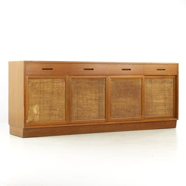 Edward Wormley for Dunbar Mid Century Bleached Mahogany and Cane Front Credenza - mcm 