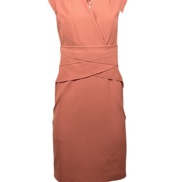 The Fold - Mauve Pink Stretch Crepe Wrapped Waist Dress Sz 4