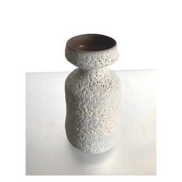 SHIPS NOW- 9" Stoneware Textural Crater Vase by Sara Paloma Pottery. 