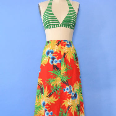 Sunset Tropical Cotton Skirt L/XL