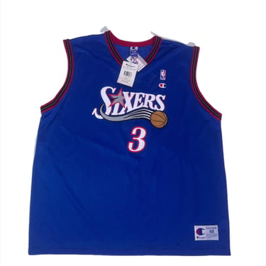 Vintage Y2K Allen Iverson Philadelphia 76ers Alternate Blue Jersey Sz. XL (NWT)