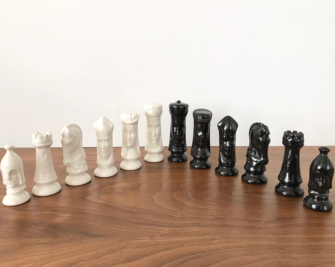 Beautiful glazed DUNCAN chess HALF set in Pittsburgh Steelers colors, The  Black and Gold! Man Cave, Birthday, Sport night, etc.