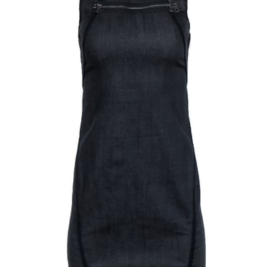 Alexander McQueen - Black Wash Denim Stud Trim Dress Sz 4