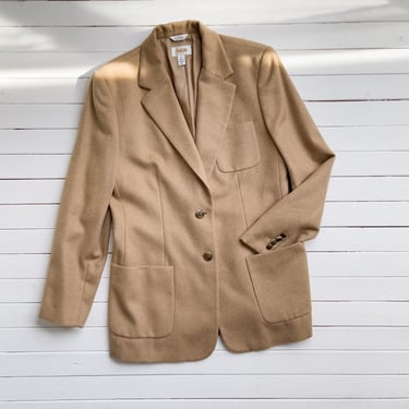 camel hair jacket 90s vintage Talbot's tan light brown long oversized blazer 