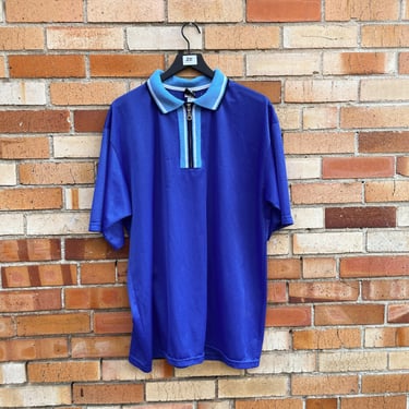 vintage y2k blue mesh polo / xl extra large 