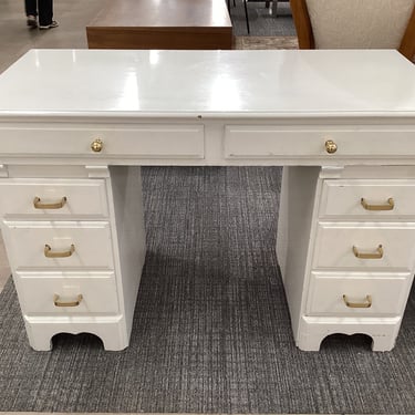 White 6-Drawer Desk