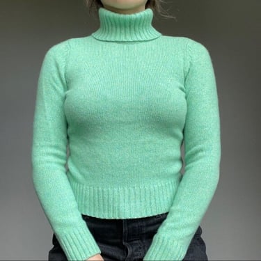 Women’s Daniel Bishop 100% Cashmere Green Soft Turtleneck Sweater Sz S 