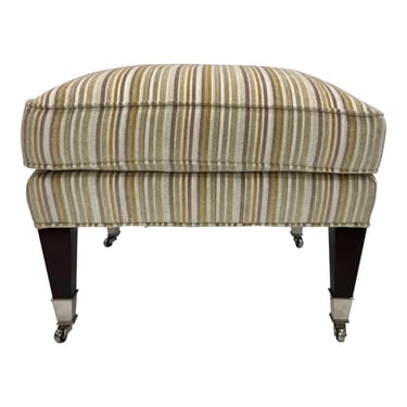 Hickory Chair Transitional Striped Ottoman