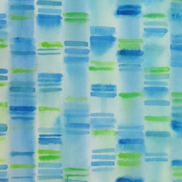 Gel Electrophoresis Blue and Green  - Original Watercolor - Genetics DNA 