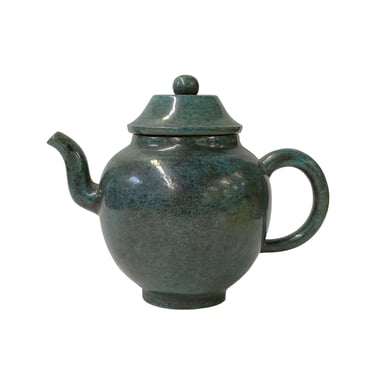 Chinese Teal Blue Glaze Yixing Zisha Clay Teapot Display Art ws2588E 