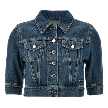 Prada Women Cropped Denim Jacket