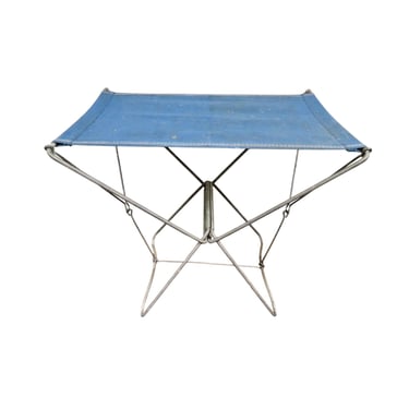 Vintage Champion Retro Portable Folding Stool Seat Chair Blue Camping - FRANCE 