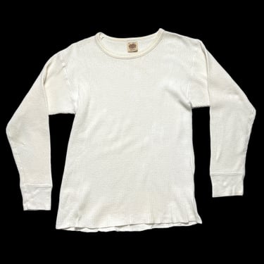 Vintage SAUGATUCK Thermal Cotton Undershirt ~ fits S to M ~ Long John ~ Waffle Knit ~ Henley / Sweatshirt ~ Base Layer 