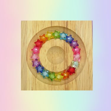 Rainbow Stars Bracelet Kawaii Colorful Beaded Jewelry 