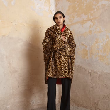 Leopard Print Shawl Coat