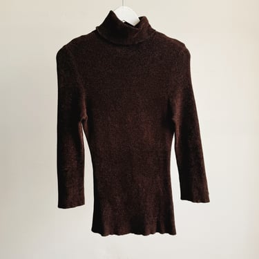 Russet Velour Knit Turtleneck