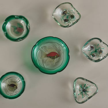 ALFREDO BARBINI FISH BOWL(s), MURANO, 1960